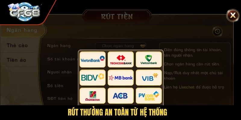 Rút thưởng an toàn từ hệ thống